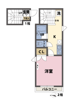 1Kの間取図